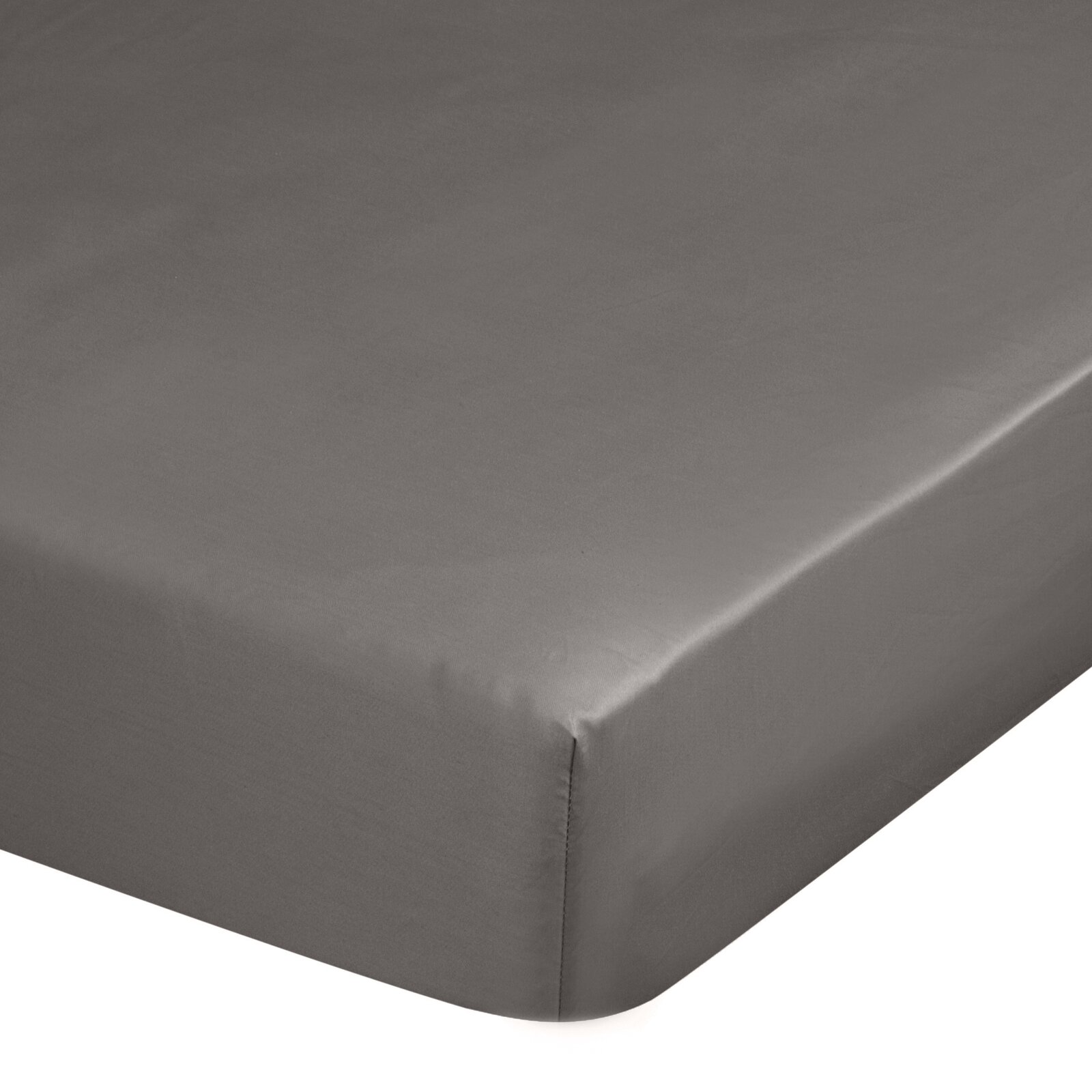 Plachta na posteľ zo saténovej bavlny s gumičkou - Nova/Diva, sivá 220 x 200 cm